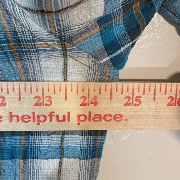 Kuhl Shirt Mens XL Blue Gray Plaid Short Sleeve Button Down Western Hiking Trail - Picture 6 of 7